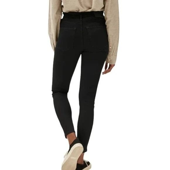 NWT Everlane The Authentic Classic Stretch High Rise Skinny Ankle Jean 25 Black - Picture 5 of 15